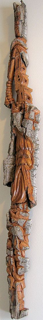 Bark Carving - #12 - 92 x 10 cm  (36 x 4 inches)