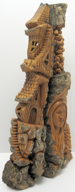 Bark Carving - #16 - 36 x 19 cm  (14 x 7.5 inches)